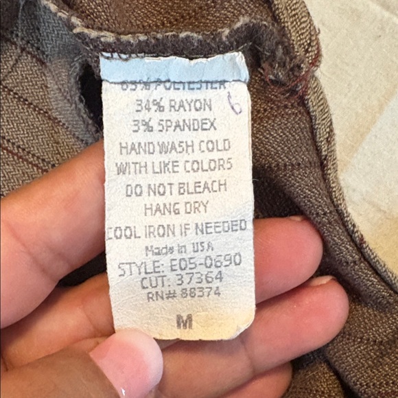 Pretty Striped Brown Button Down Vintage Vest Size Medium Papaya - Picture 4 of 4